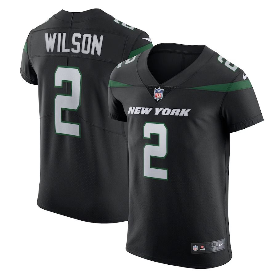 Men New York Jets #2 Zach Wilson Nike Stealth Black Vapor Elite NFL Jersey->new york jets->NFL Jersey
